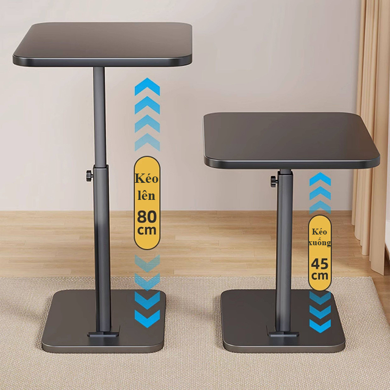 Bàn phụ nâng hạ evesigar / It's Home, chỉnh cao 45-80cm, chân chữ L, kê laptop và làm việc