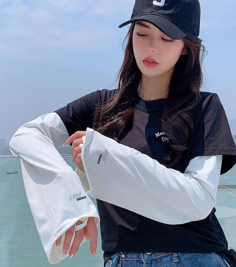 Ống tay chống nắng nữ Regoo, vải lụa băng co giãn, free size, dùng đi xe máy đạp xe lái xe mùa hè