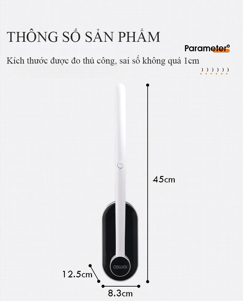 Bàn chải bồn cầu dùng một lần không góc chết RG1832, bộ cọ treo tường nhà vệ sinh có đầu thay thế thần thánh sẵn chất tẩy tự làm sạch nhà vệ sinh gia đình
