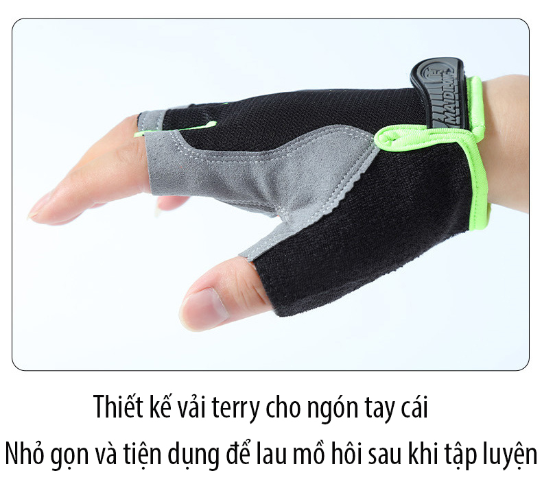 Găng tay đạp xe nửa ngón Regoo RG1635, thoáng khí mùa hè, lòng bàn tay tăng bám