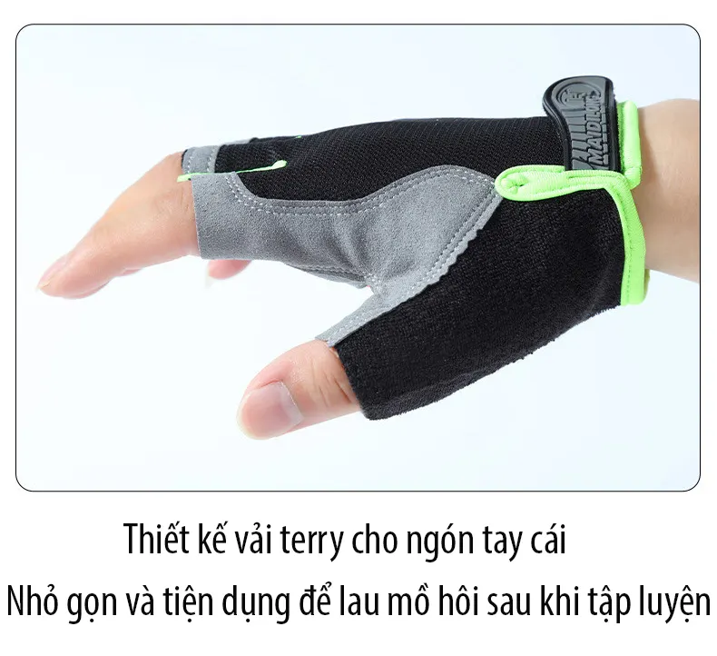 Găng tay đạp xe nửa ngón Regoo RG1635, thoáng khí mùa hè, lòng bàn tay tăng bám