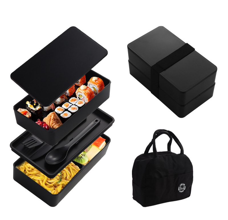 Hộp cơm 2 tầng Regoo, 800–1000ml, kèm túi giữ nhiệt, dùng được trong lò vi sóng