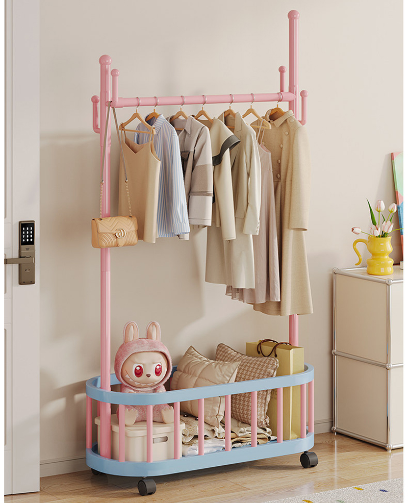 Giá treo quần áo xương rồng Regoo RG3134, để sàn 2 tầng, có bánh xe, size 60/80/100 cm