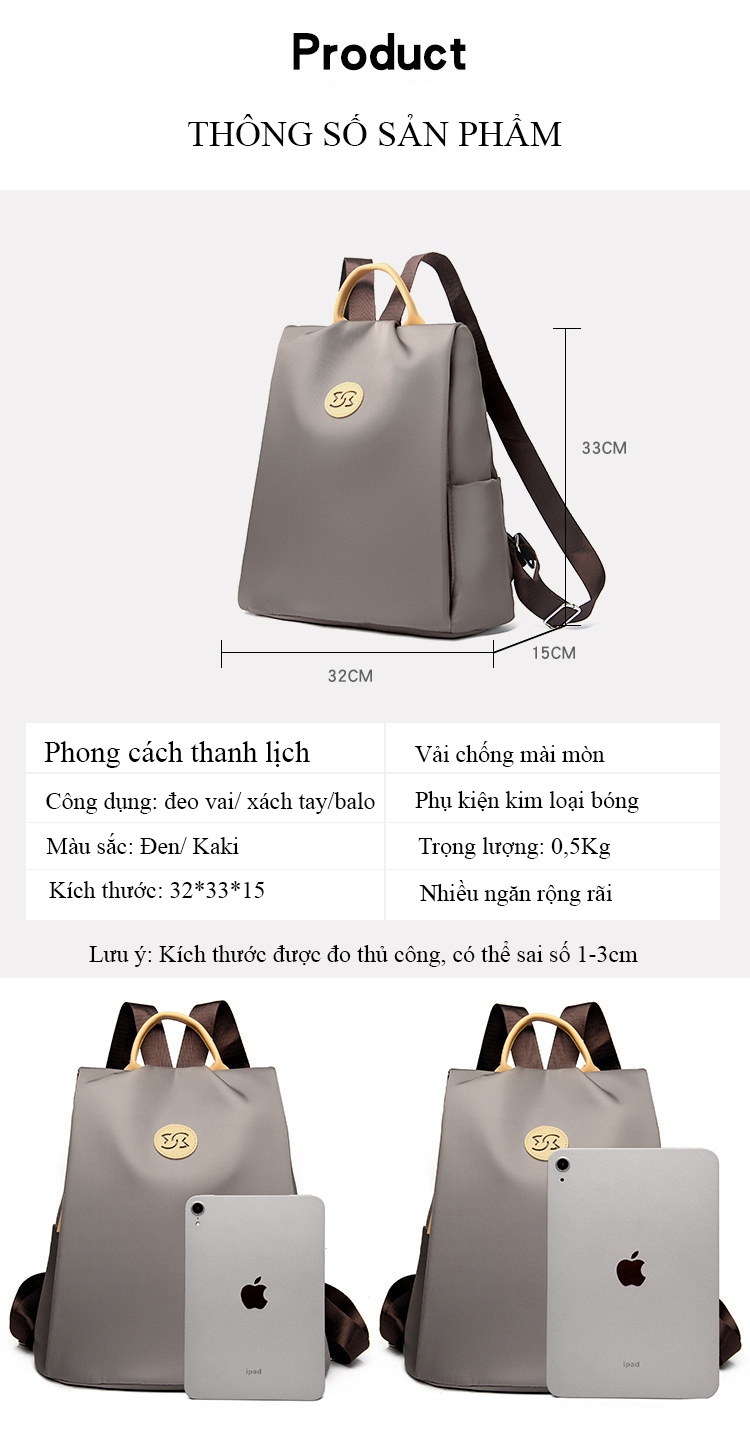 Ba lô nữ chống trộm 2026, kiểu mới dành cho đi làm, đi học, chất liệu dày dặn, sức chứa lớn, có ngăn đựng laptop.