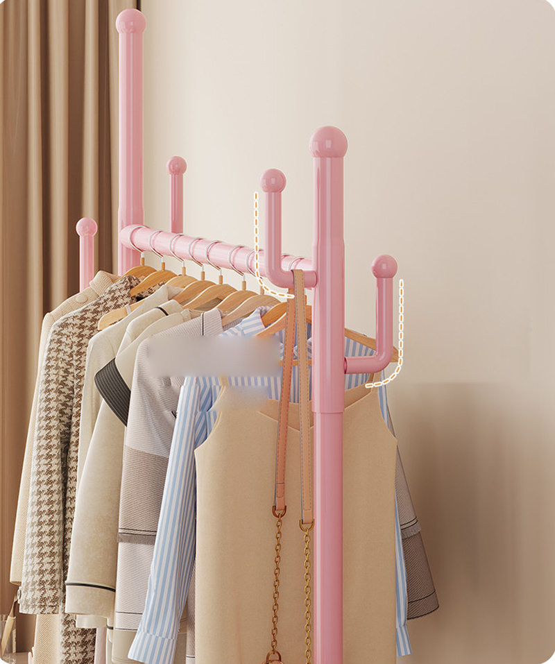 Giá treo quần áo xương rồng Regoo RG3134, để sàn 2 tầng, có bánh xe, size 60/80/100 cm