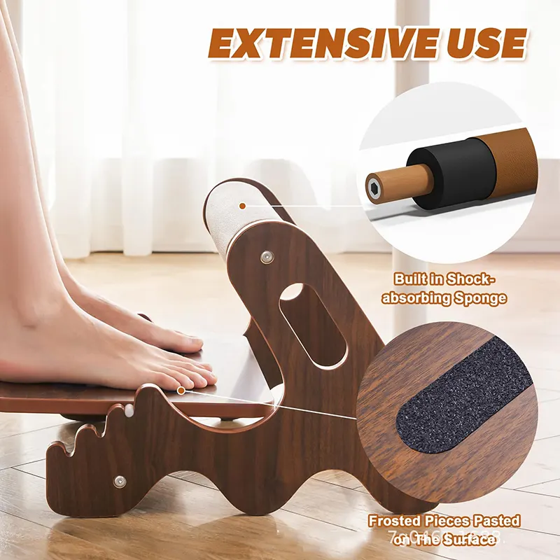 Bệ gác chân gỗ Regoo, con lăn massage, kích thước khoảng 40 x 47 x 30 cm - Bệ gác chân gỗ dưới bàn làm việc, tích hợp con lăn massage, dùng cho văn phòng, phòng khách hoặc góc ngồi thư giãn.