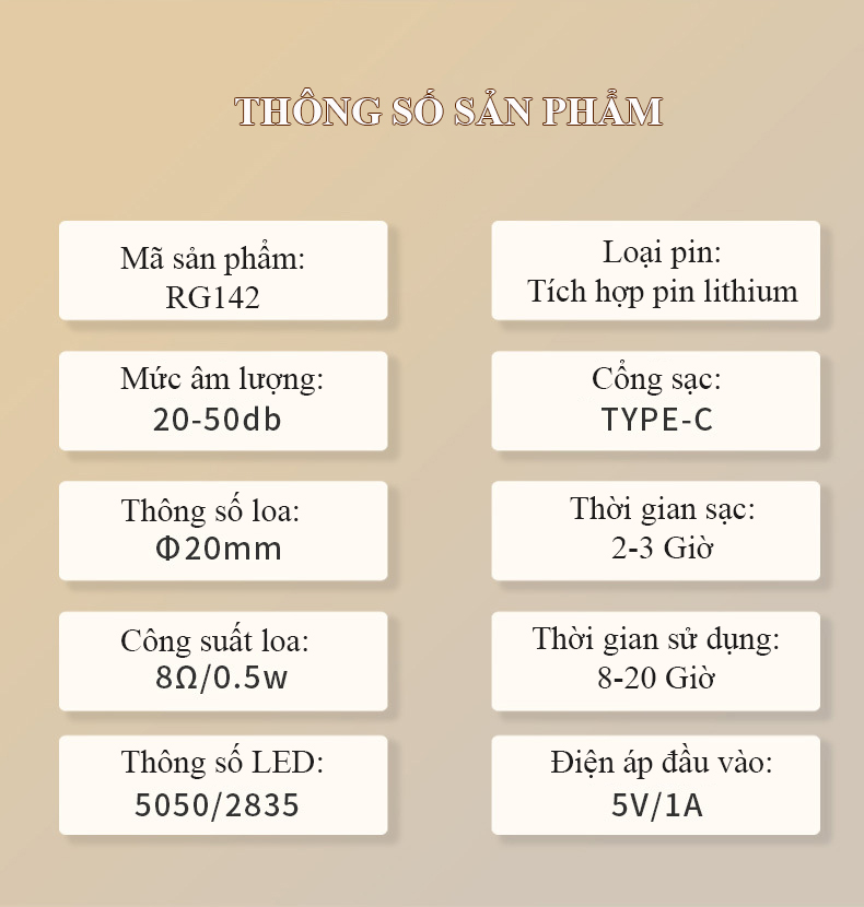 Đèn ngủ white noise Regoo, cảm ứng 7 màu, sạc Type-C, hẹn giờ, hỗ trợ thư giãn trước khi ngủ