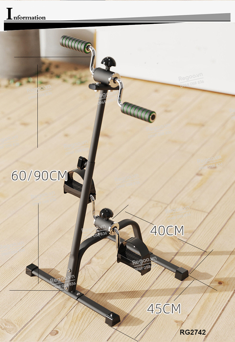 Xe đạp tập thể dục để dưới bàn làm việc, dụng cụ tập chân, có thể gập lại, thiết bị tập thể dục và đốt mỡ mini tiết kiệm không gian