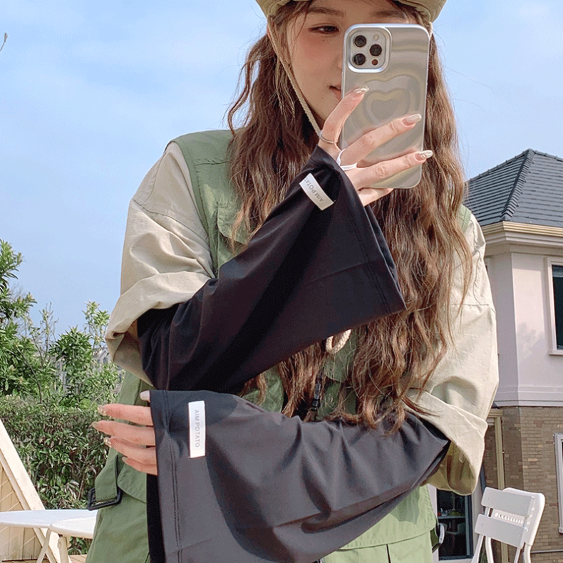 Ống tay chống nắng nữ Regoo RG642 freesize, dáng loe rộng, vải vải lụa băng mỏng nhẹ