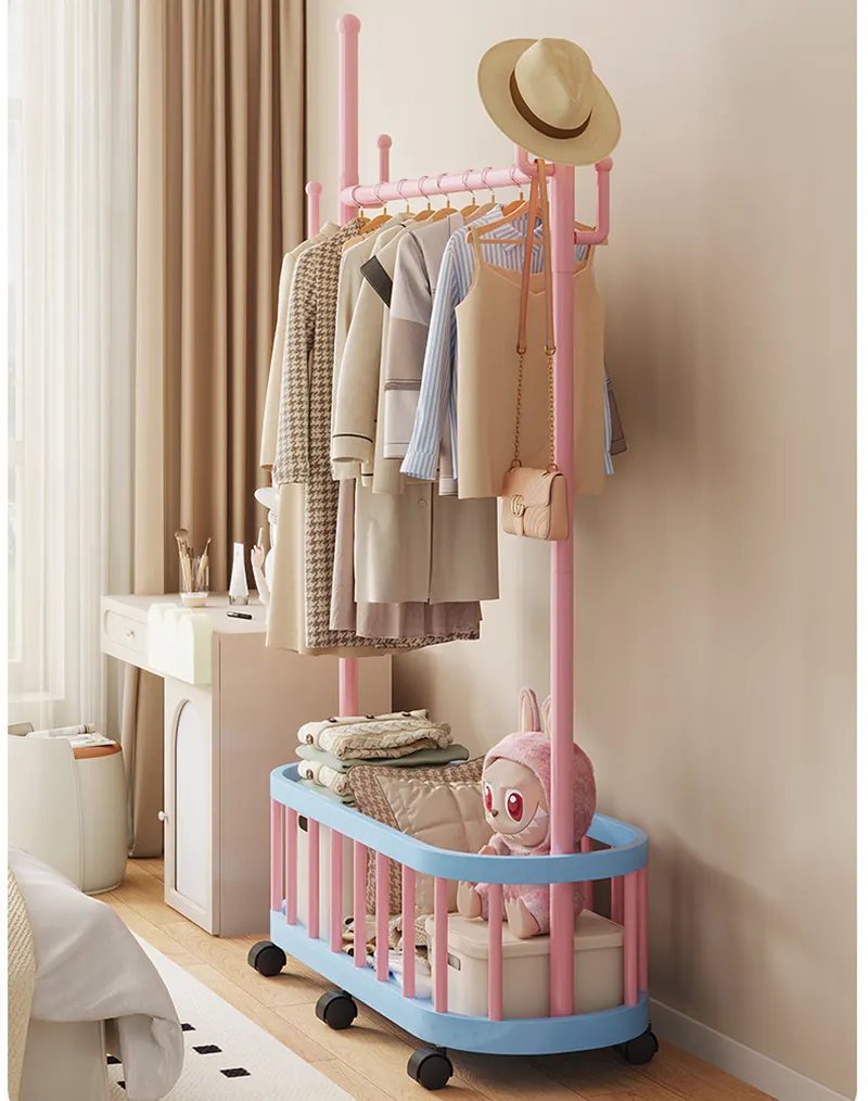 Giá treo quần áo xương rồng Regoo RG3134, để sàn 2 tầng, có bánh xe, size 60/80/100 cm