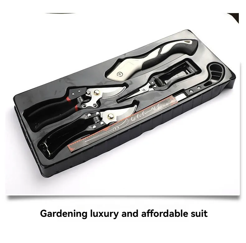 Bộ dụng cụ làm vườn 5 món Regoo RG3132, gồm kéo tỉa, cưa gấp, tay cầm êm chống trượt