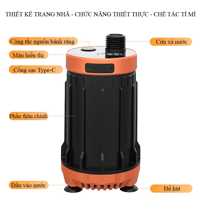 Bộ vòi sen điện ngoài trời tắm rửa đa năng di động RG1732 dùng cho cắm trại, dã ngoại, ký túc xá hoặc tắm nhanh ngoài trời - Bảo hành 24 Tháng