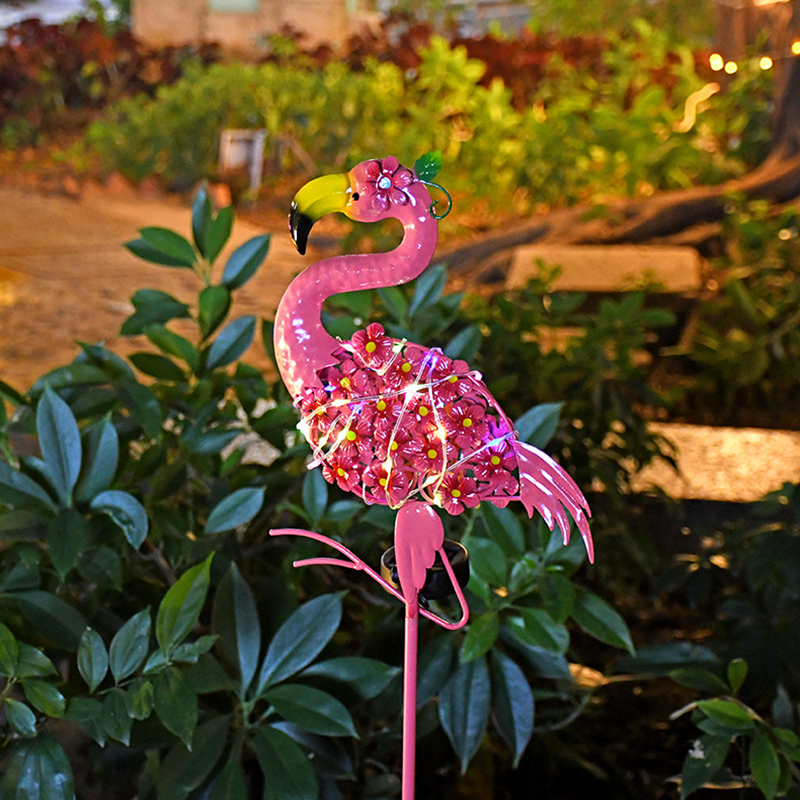 Đèn hồng hạc năng lượng mặt trời Regoo, 0.5W, chống nước IP44, sáng 6-12 giờ, decor sân vườn