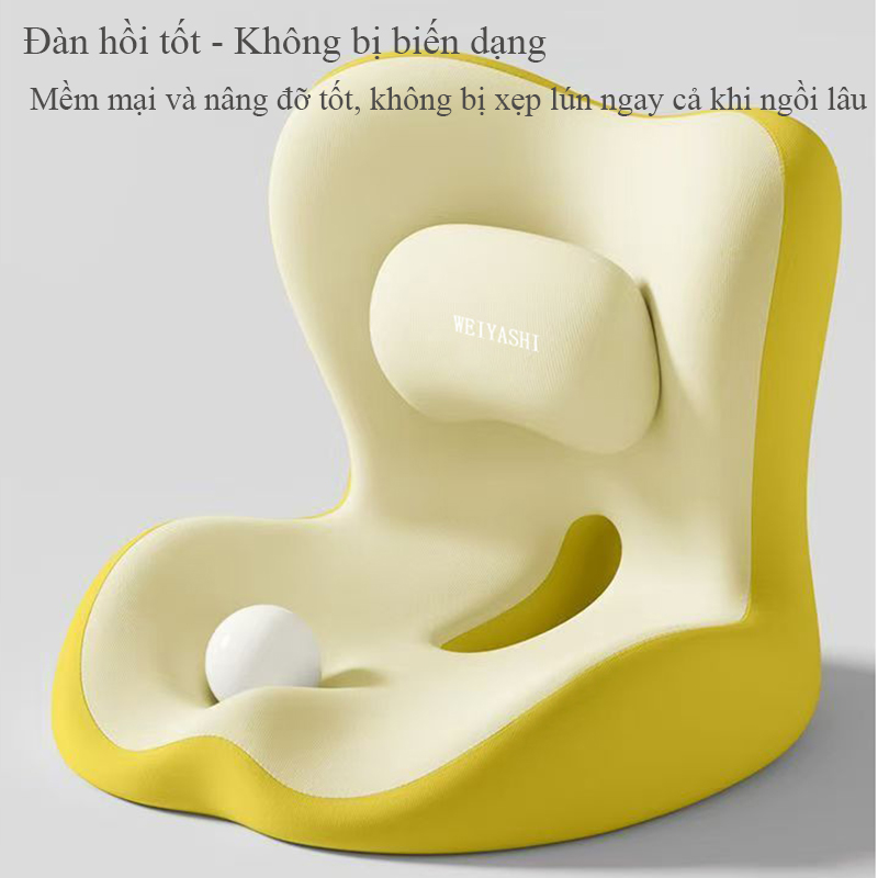 Đệm ngồi tựa lưng Regoo RG343, liền khối công thái học 41 x 42 x 36 cm, vải công nghệ - Đệm ngồi liền tựa lưng công thái học đỡ eo đỡ hông - Đệm tựa lưng giảm đau mỏi cột sống