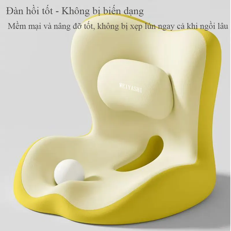 Đệm ngồi tựa lưng Regoo RG343, liền khối công thái học 41 x 42 x 36 cm, vải công nghệ - Đệm ngồi liền tựa lưng công thái học đỡ eo đỡ hông - Đệm tựa lưng giảm đau mỏi cột sống