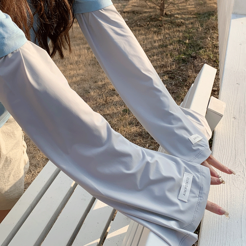 Ống tay chống nắng nữ Regoo RG642 freesize, dáng loe rộng, vải vải lụa băng mỏng nhẹ