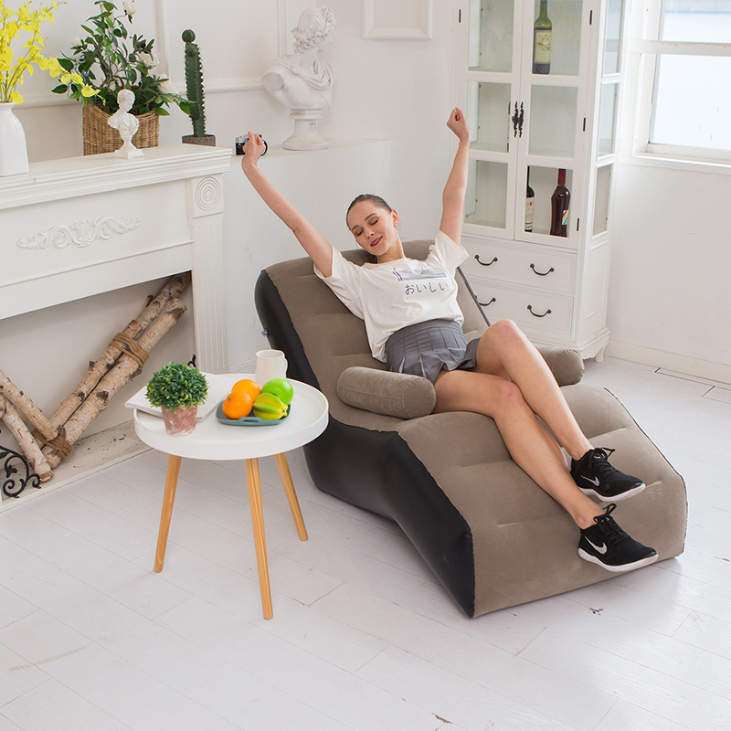 Ghế sofa bơm hơi Regoo RG2831 chữ S, phủ nhung mềm, có tay vịn, kích thước 140 x 85 x 80 cm