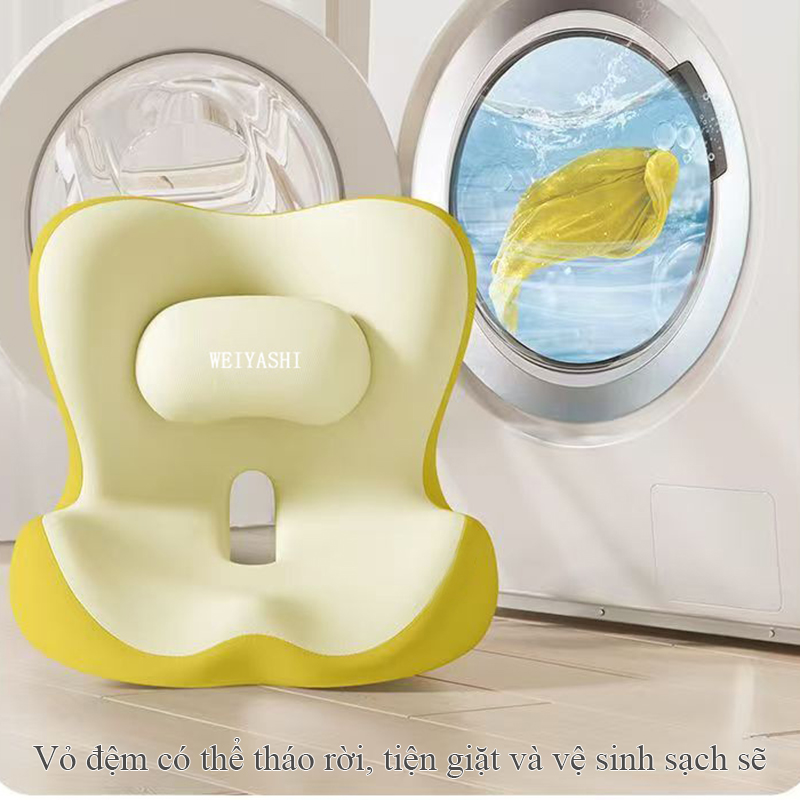 Đệm ngồi tựa lưng Regoo RG343, liền khối công thái học 41 x 42 x 36 cm, vải công nghệ - Đệm ngồi liền tựa lưng công thái học đỡ eo đỡ hông - Đệm tựa lưng giảm đau mỏi cột sống