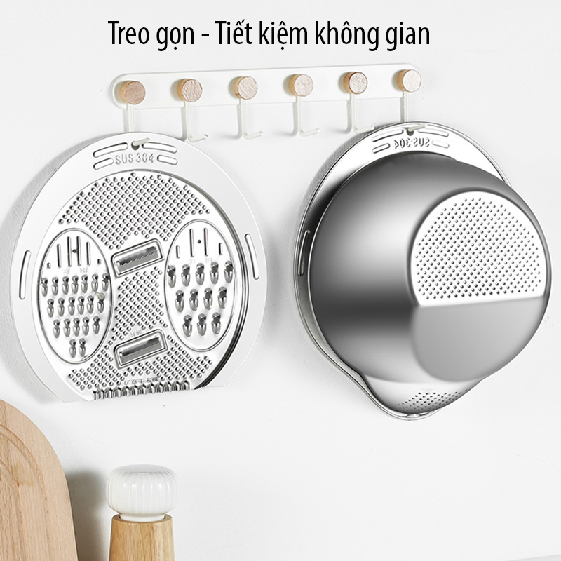Chậu vo gạo inox 304 Regoo RG1634 đáy nghiêng thoát nước, dùng vo gạo rửa rau và chắt nước gọn hơn