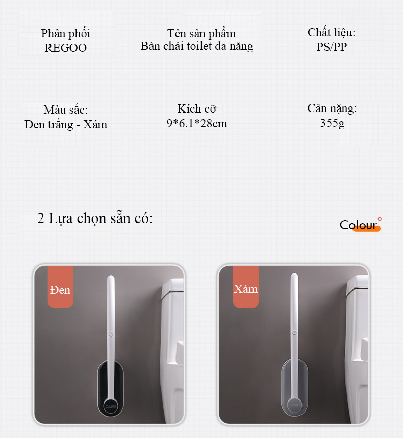 Bàn chải bồn cầu dùng một lần không góc chết, bộ cọ treo tường nhà vệ sinh có đầu thay thế thần thánh sẵn chất tẩy tự làm sạch nhà vệ sinh gia đình