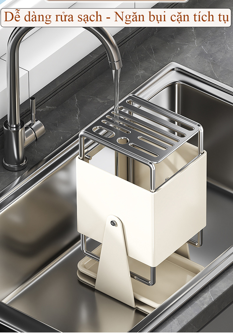 Giá đỡ dao bếp xoay 30 độ có khay thoát nước để bàn
