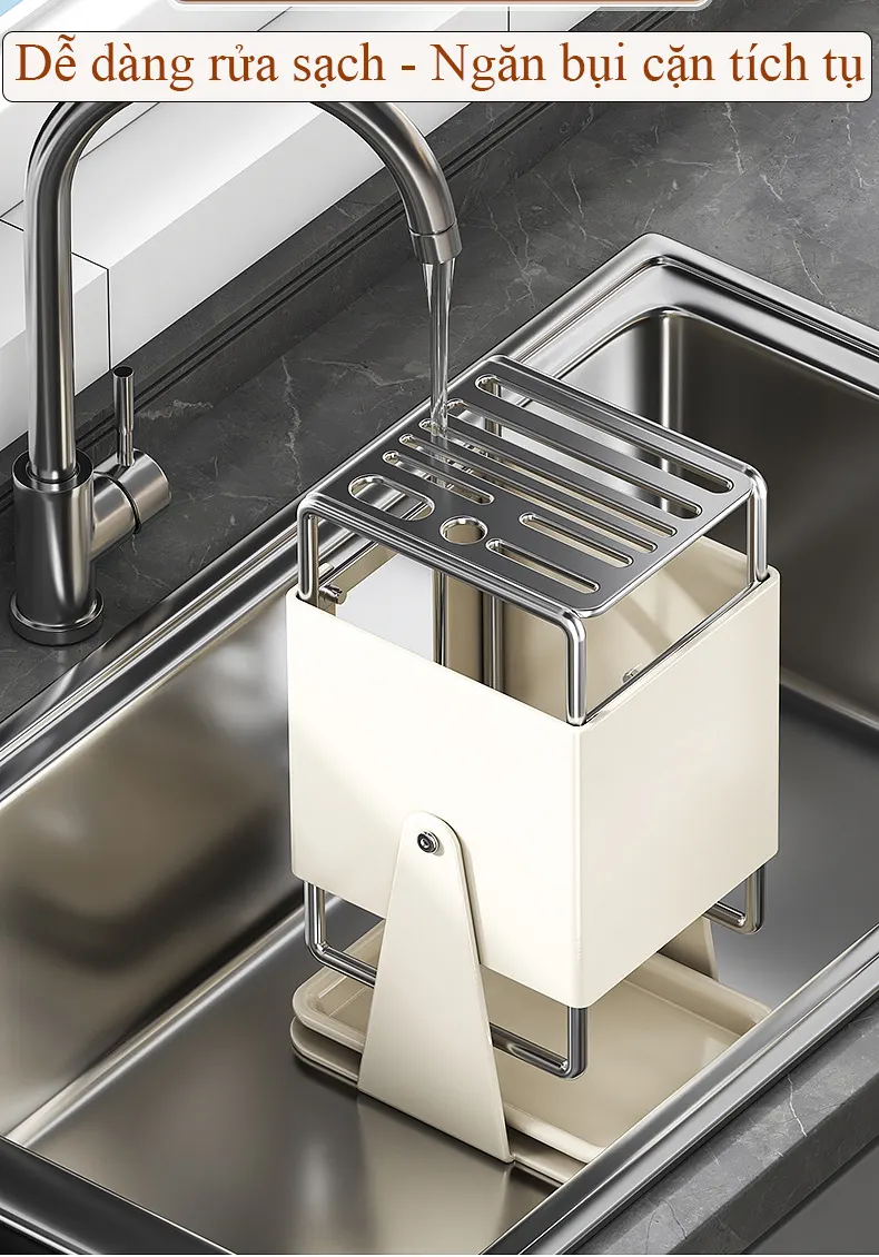 Giá đỡ dao bếp xoay 30 độ có khay thoát nước để bàn