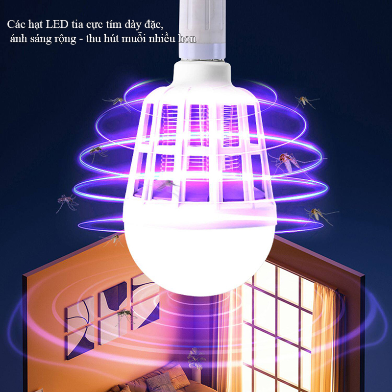 Đèn ngủ diệt muỗi 15W, đui E27, vừa chiếu sáng vừa hỗ trợ diệt muỗi trong nhà