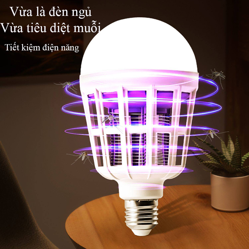Đèn ngủ diệt muỗi 15W, đui E27, vừa chiếu sáng vừa hỗ trợ diệt muỗi trong nhà