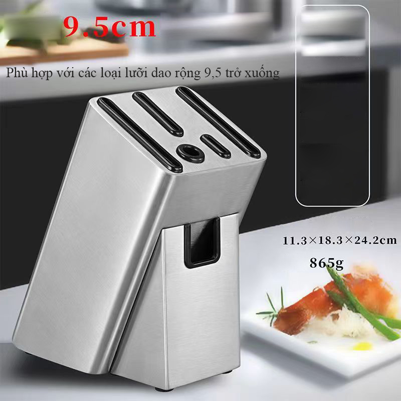 Giá cắm dao inox Regoo RG2133 6 khe kiểu nghiêng, để bàn gọn bếp, dễ cất lấy dao