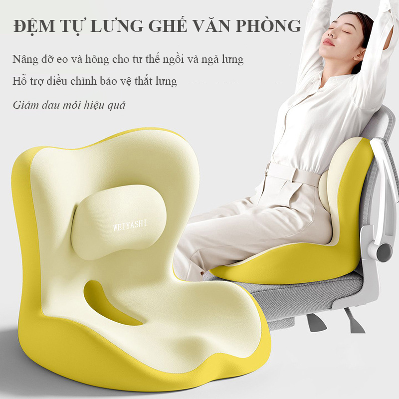 Đệm ngồi tựa lưng Regoo RG343, liền khối công thái học 41 x 42 x 36 cm, vải công nghệ - Đệm ngồi liền tựa lưng công thái học đỡ eo đỡ hông - Đệm tựa lưng giảm đau mỏi cột sống