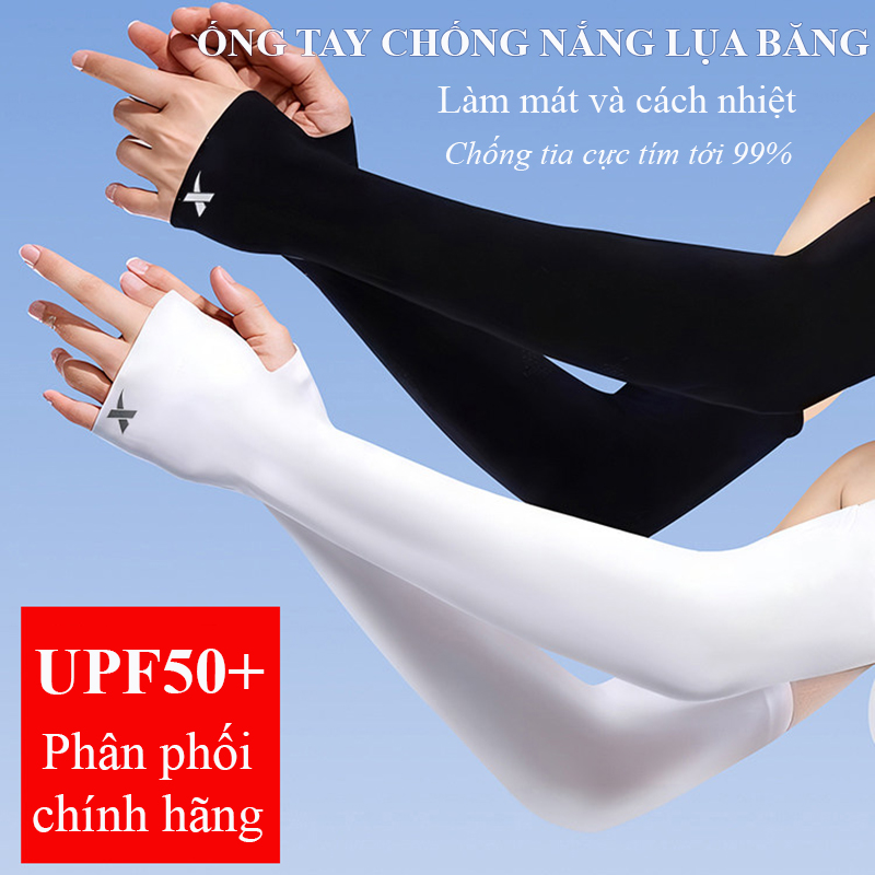 Ống tay chống nắng RG643 UPF50+ freesize, vải lụa băng mát co giãn, che phủ tay khi đi ngoài trời