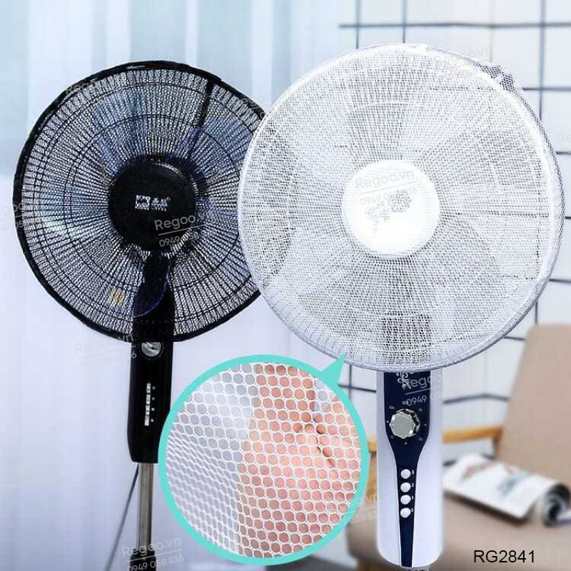 Lưới chụp quạt Regoo RG2841 set 5 chiếc, hạn chế kẹp tay và bám bụi, dùng cho quạt điện gia đình, phù hợp nhà có trẻ nhỏ.