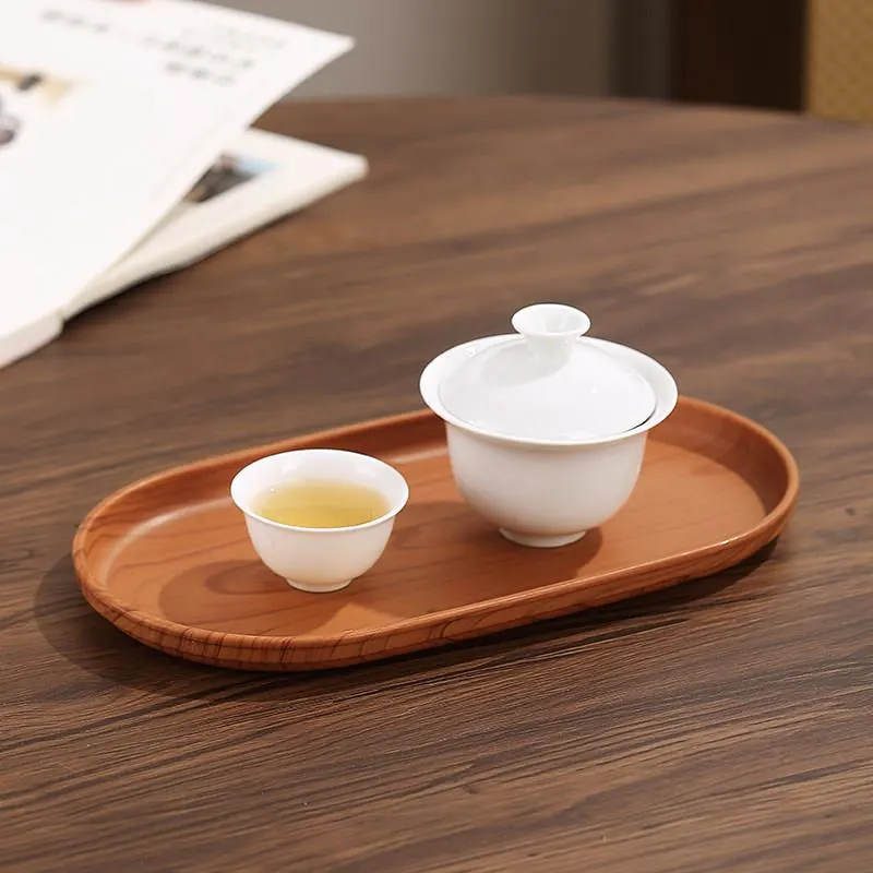 Bộ khay vân gỗ Regoo 3 chiếc, nhựa PP, 3 kích thước dùng đựng trà, cốc nước và bánh