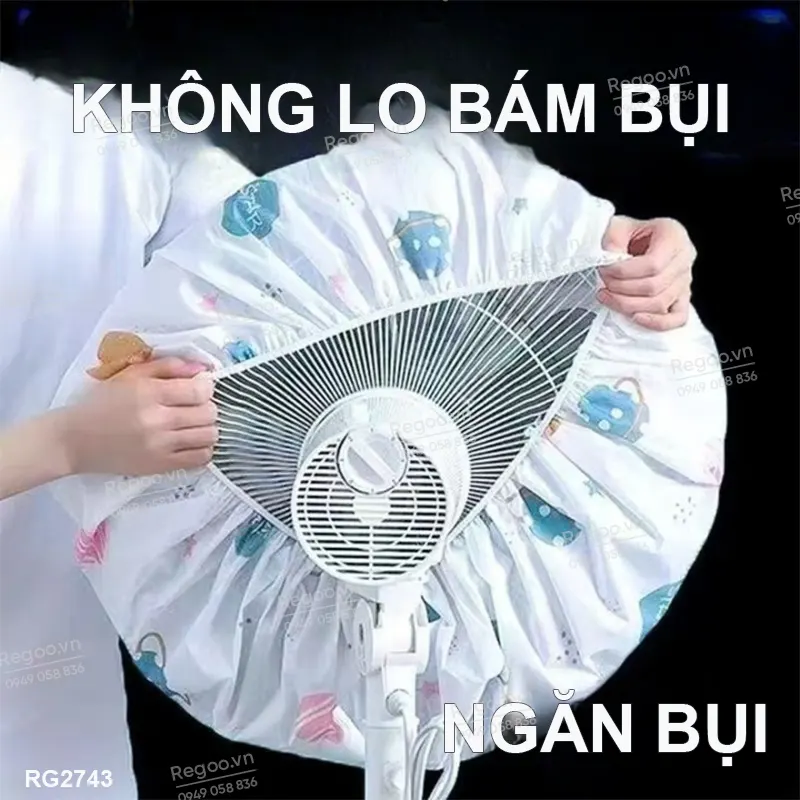 Túi bọc quạt Regoo RG2743 set 20 chiếc, phù hợp quạt điện thông dụng, giúp che phủ khi không sử dụng.