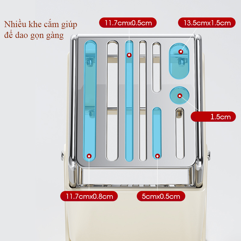 Giá đỡ dao bếp xoay 30 độ có khay thoát nước để bàn