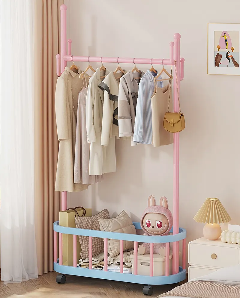 Giá treo quần áo xương rồng Regoo RG3134, để sàn 2 tầng, có bánh xe, size 60/80/100 cm