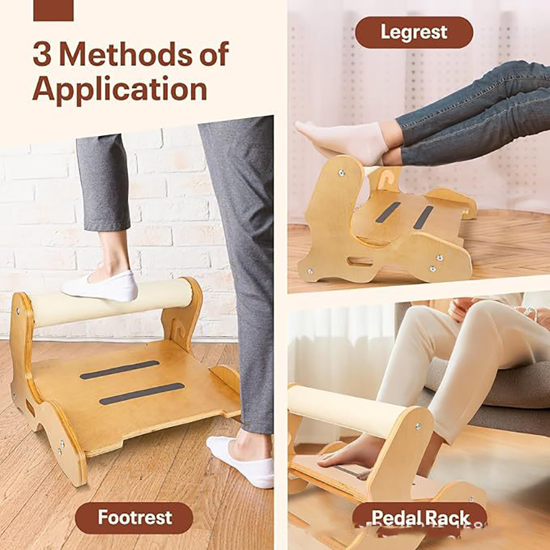 Bệ gác chân gỗ Regoo RG3134 chỉnh 3 góc 0-15-24 độ, đế chống trượt, đặt dưới bàn làm việc hoặc sofa