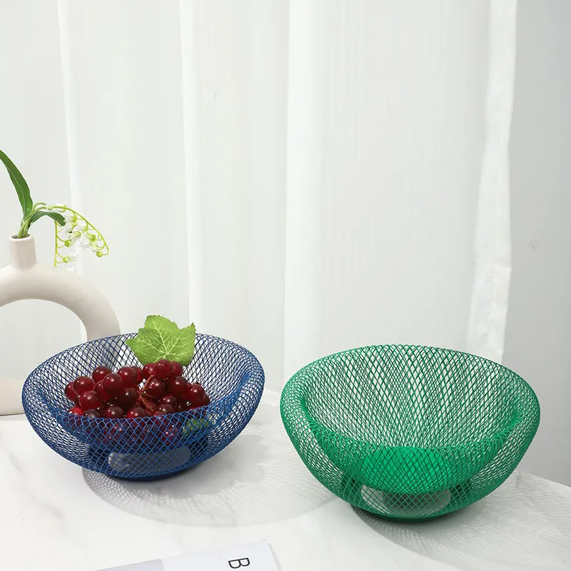 Giỏ đựng trái cây Regoo RG541, lưới sắt Bắc Âu cỡ trung, dùng decor bàn bếp và phòng khách