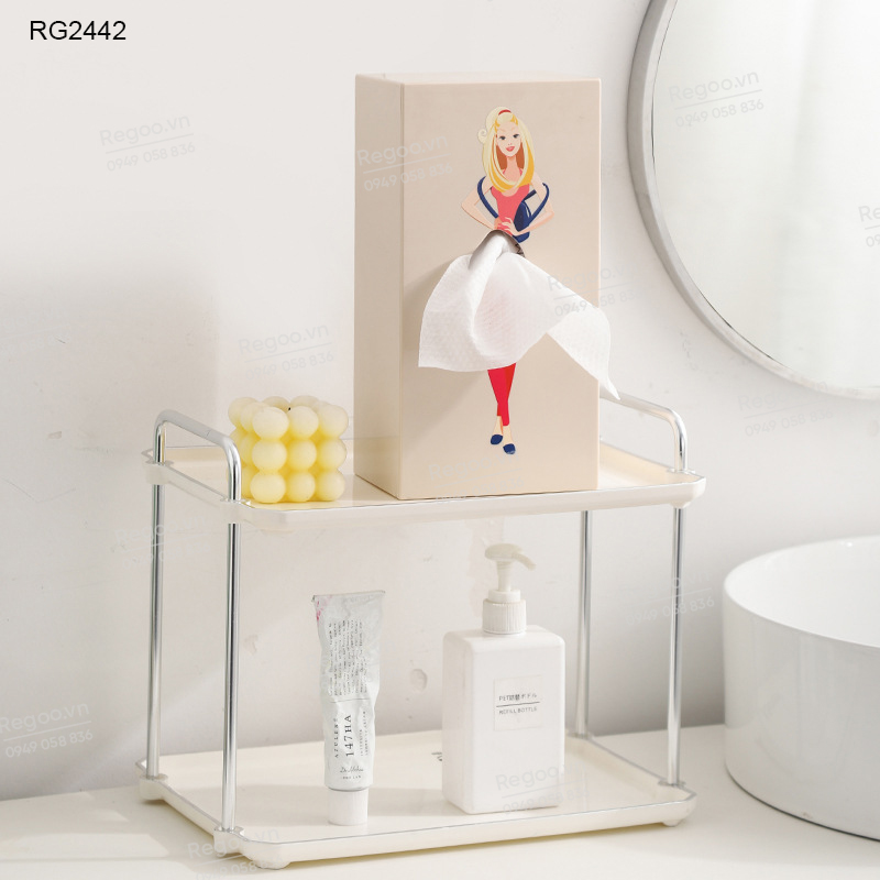 Hộp đựng khăn giấy Regoo RG2442, nhựa ABS, họa tiết cô gái, để bàn gọn đẹp, hộp rút giấy ăn đa năng cho phòng khách bàn trà quán cafe phong cách hiện đại