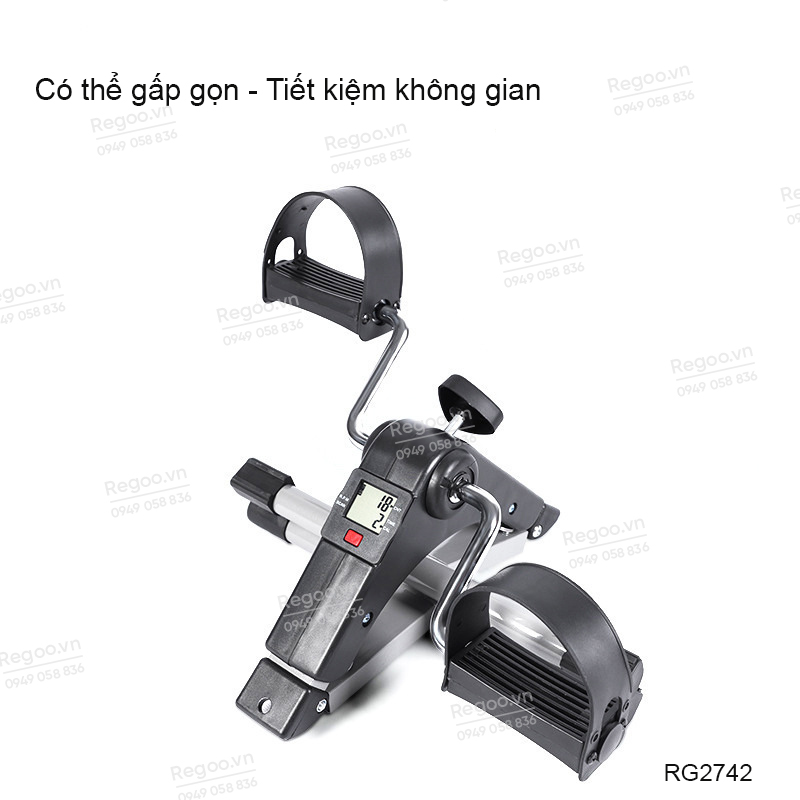 Xe đạp tập mini Regoo gấp gọn kê chân bàn làm việc RG2742, dụng cụ tập chân, có thể gập lại, thiết bị tập thể dục và đốt mỡ mini tiết kiệm không gian