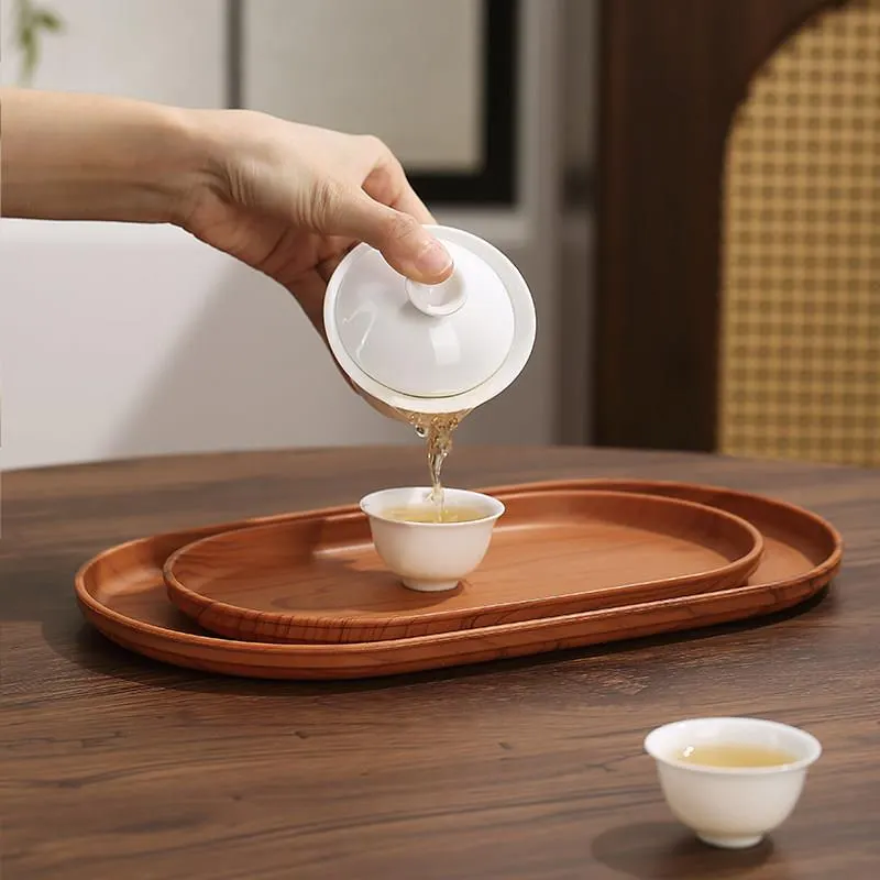 Bộ khay vân gỗ Regoo 3 chiếc, nhựa PP, 3 kích thước dùng đựng trà, cốc nước và bánh