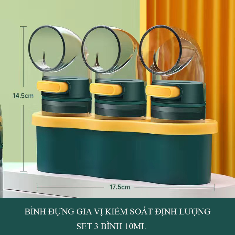 Bình đựng gia vị định lượng Regoo RG2031, bấm 0,5g/lần, bản 1 bình, set 2 hoặc set 3 có đế