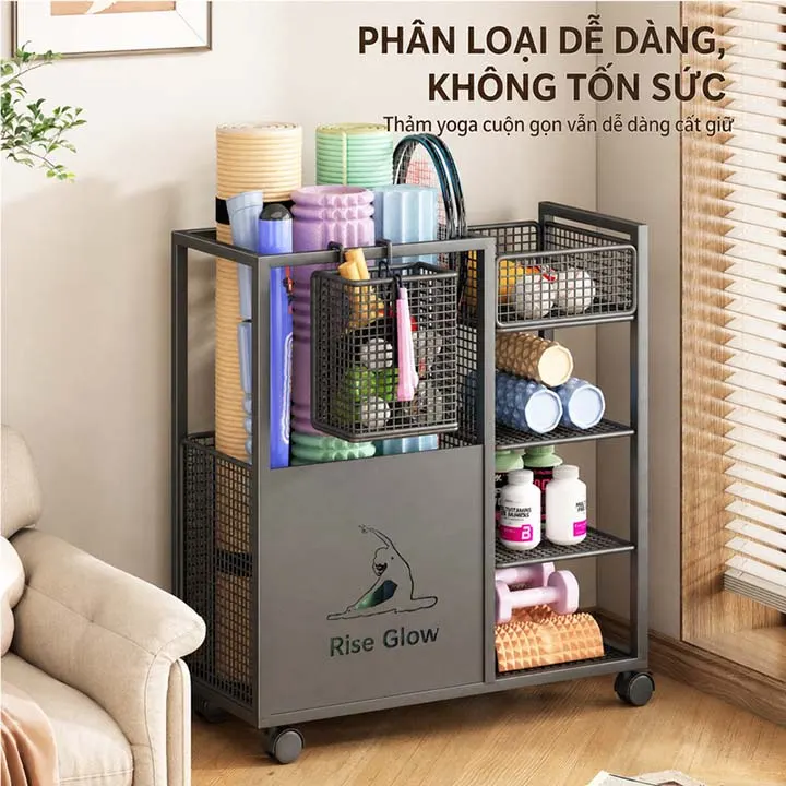 Giỏ đựng thảm yoga, kệ đựng dụng cụ tập thể dục