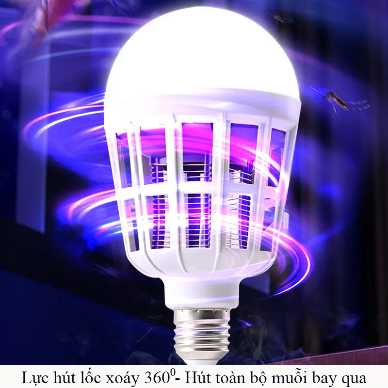 Đèn ngủ diệt muỗi 15W, đui E27, vừa chiếu sáng vừa hỗ trợ diệt muỗi trong nhà