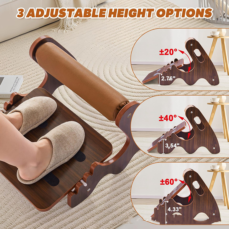 Bệ gác chân gỗ Regoo, con lăn massage, kích thước khoảng 40 x 47 x 30 cm - Bệ gác chân gỗ dưới bàn làm việc, tích hợp con lăn massage, dùng cho văn phòng, phòng khách hoặc góc ngồi thư giãn.