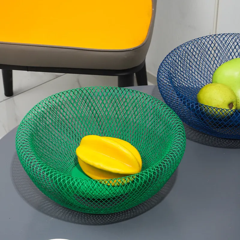 Giỏ đựng trái cây Regoo RG541, lưới sắt Bắc Âu cỡ trung, dùng decor bàn bếp và phòng khách