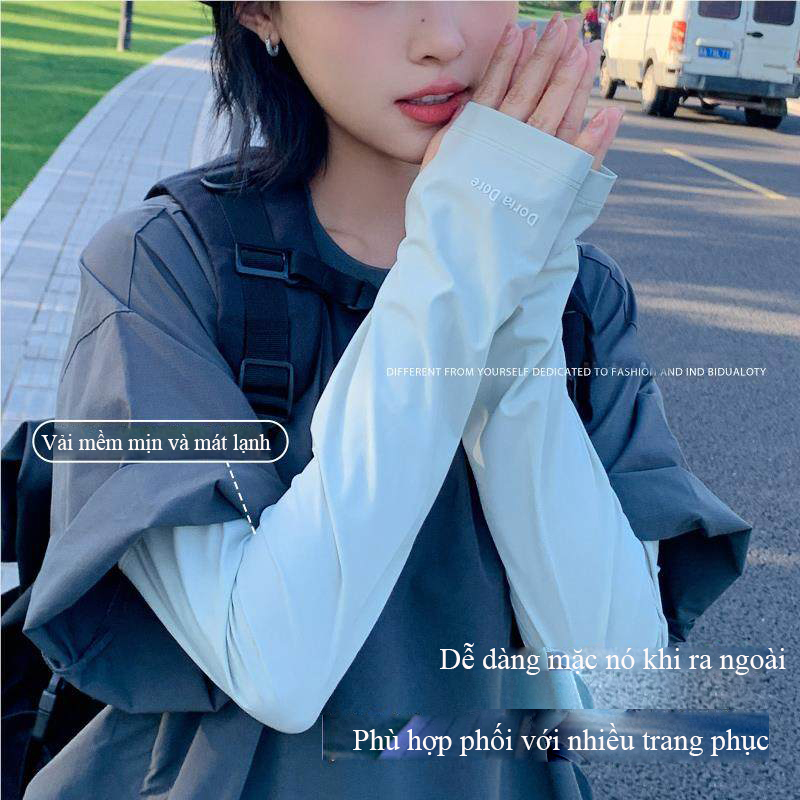 Ống tay chống nắng nữ Regoo RG641 freesize, vải lụa băng mỏng nhẹ, UPF50+, form rộng thoải mái