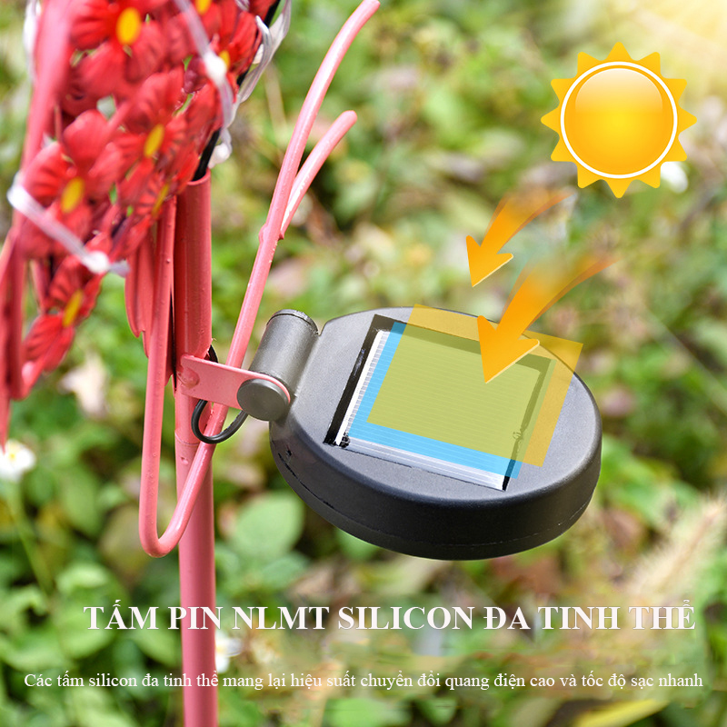 Đèn hồng hạc năng lượng mặt trời Regoo, 0.5W, chống nước IP44, sáng 6-12 giờ, decor sân vườn