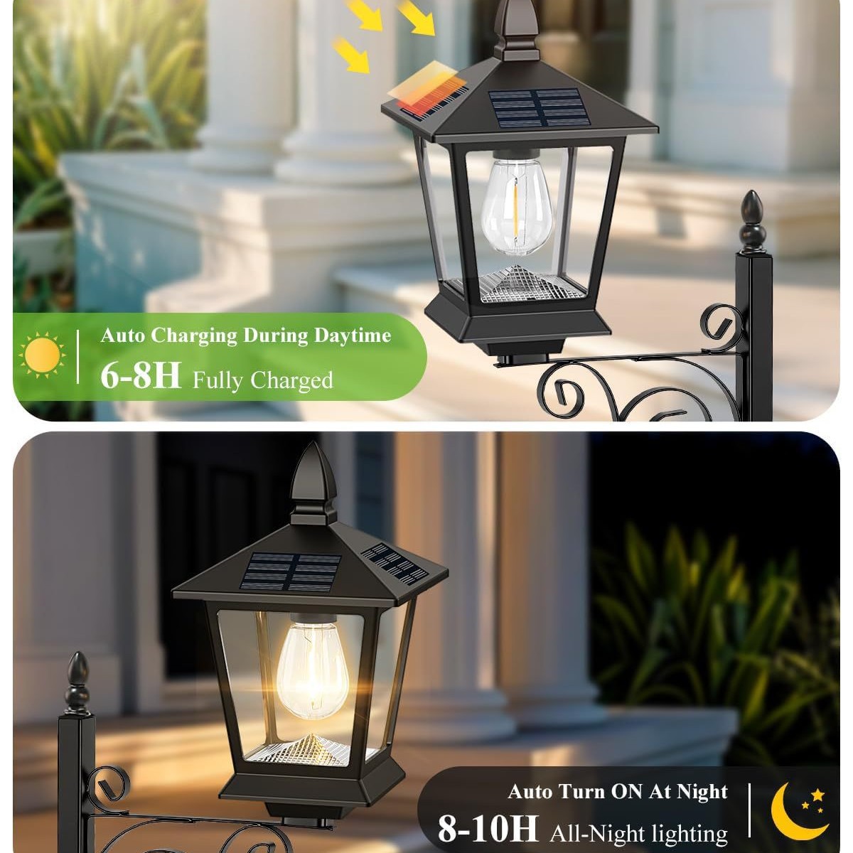 Đèn cắm chậu trồng cây năng lượng mặt trời Regoo RG3138, IP44, sáng khoảng 6–12 giờ, decor sân vườn ngoài trời