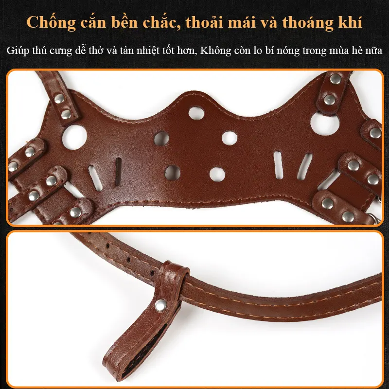 Rọ mõm chó Regoo RG1141 da PU chống cắn chống sủa chống ăn bậy cho chó nhỏ vừa lớn, phụ kiện huấn luyện chó XS  - XXL